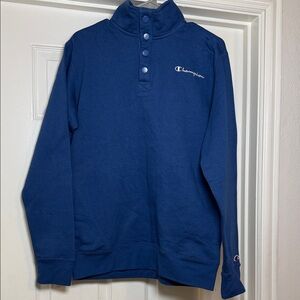 NWOT Champion Navy Popper Fastening Quarter Zip Sweatshirt